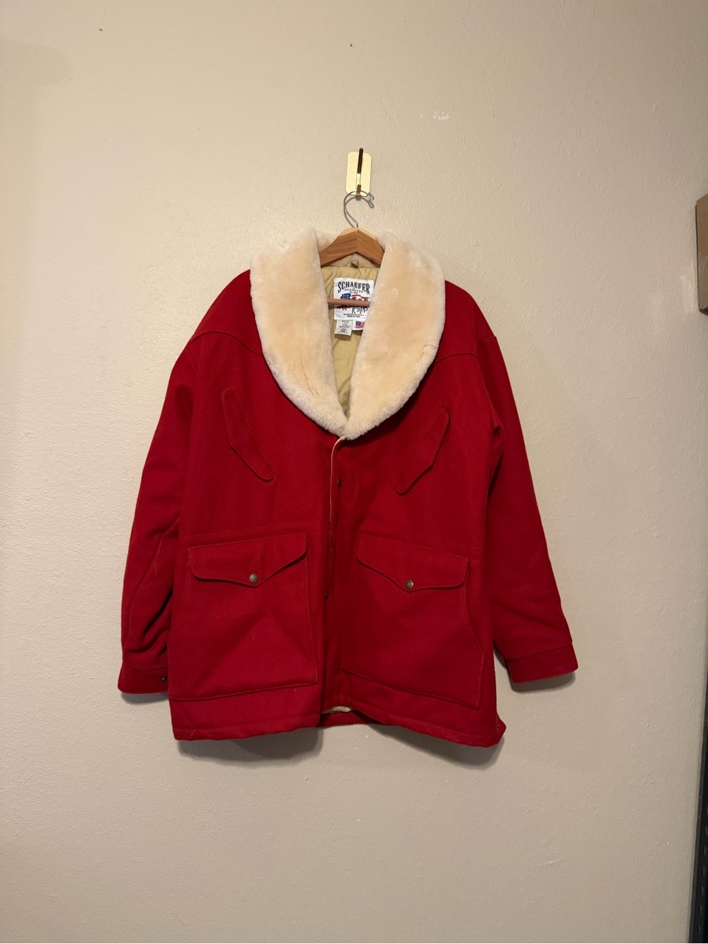 Schaefer Outfitters Wool Red Rancher Coat Size Large Men's